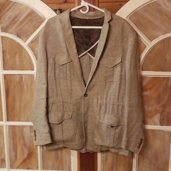 Linen jacket with drawstring. - Picture 1 of 3